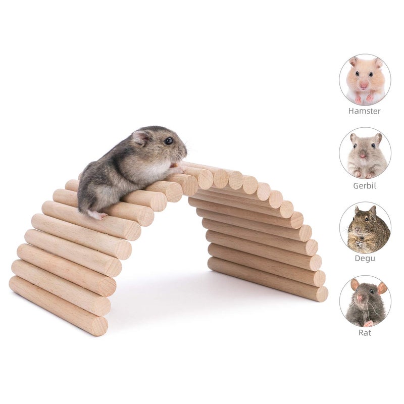 Niteangel Hamster Climbing Ladder Wooden Suspension Bridge for Guinea Pigs Rats Hedgehog Gerbils Mouse Sugar Glider and Other Small Animals (Small) - Image 4